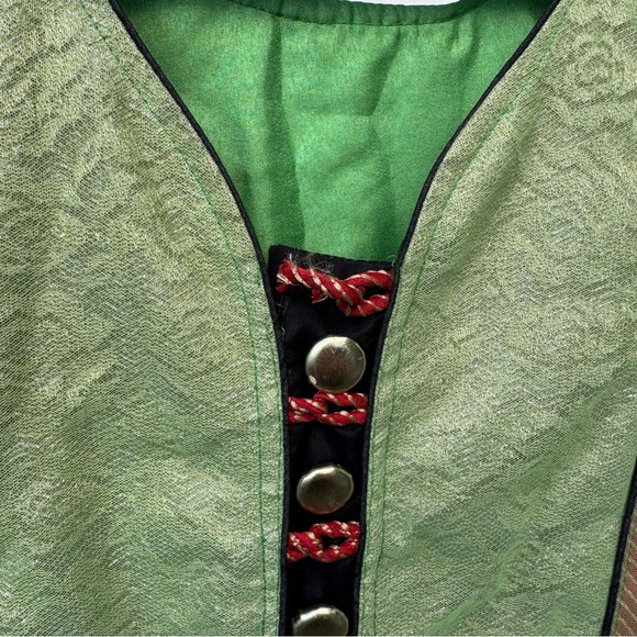 Handmade renaissance dress green overlay with black velvet size medium jun1 - Picture 5 of 8